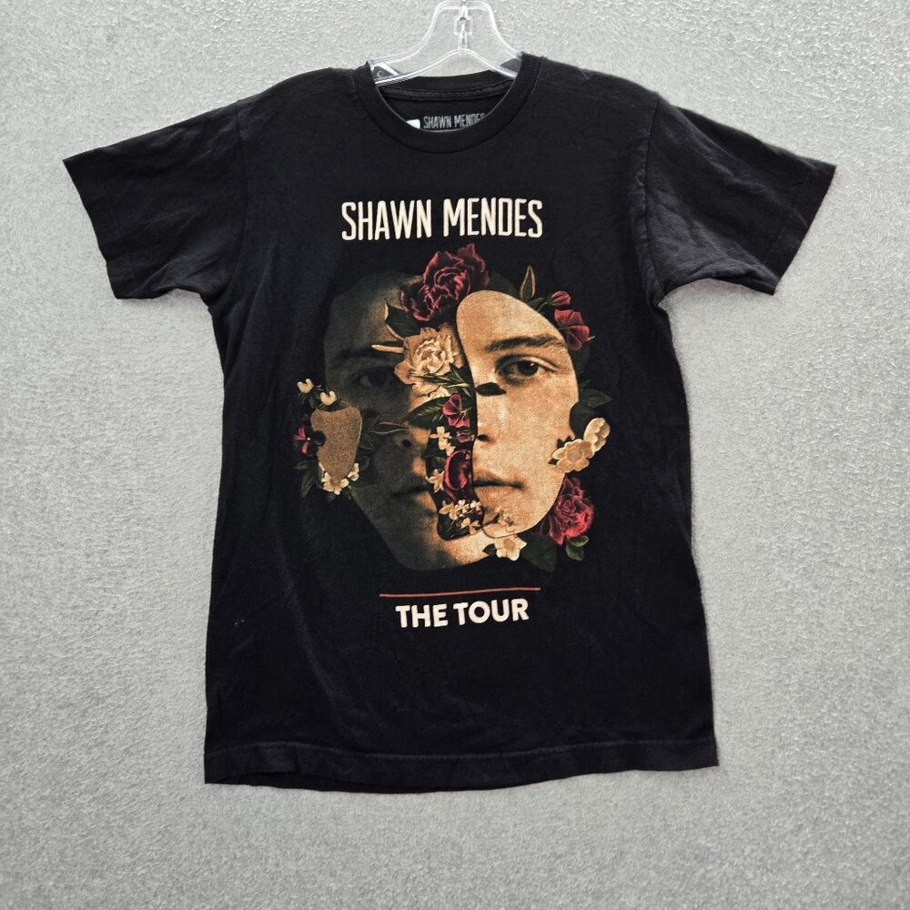 Shawn Mendes Women Top Small Black Shirt The Tour Concert Music Tee